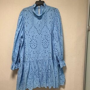 Eloquii Blue Long Sleeve Dress